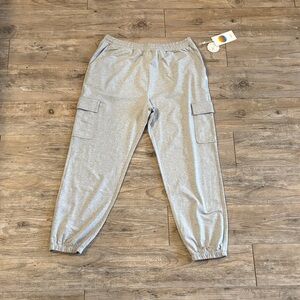 Women’s Vuori Pale Heather Grey Boyfriend Cargo Joggers - Size M